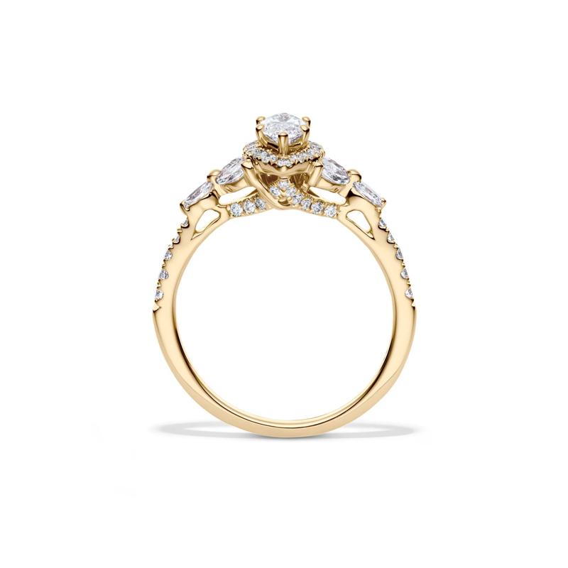 1 ct. tw. Marquise-Shaped Halo Diamond Engagement Ring in 14K Yellow Gold – Image 2 of 5
