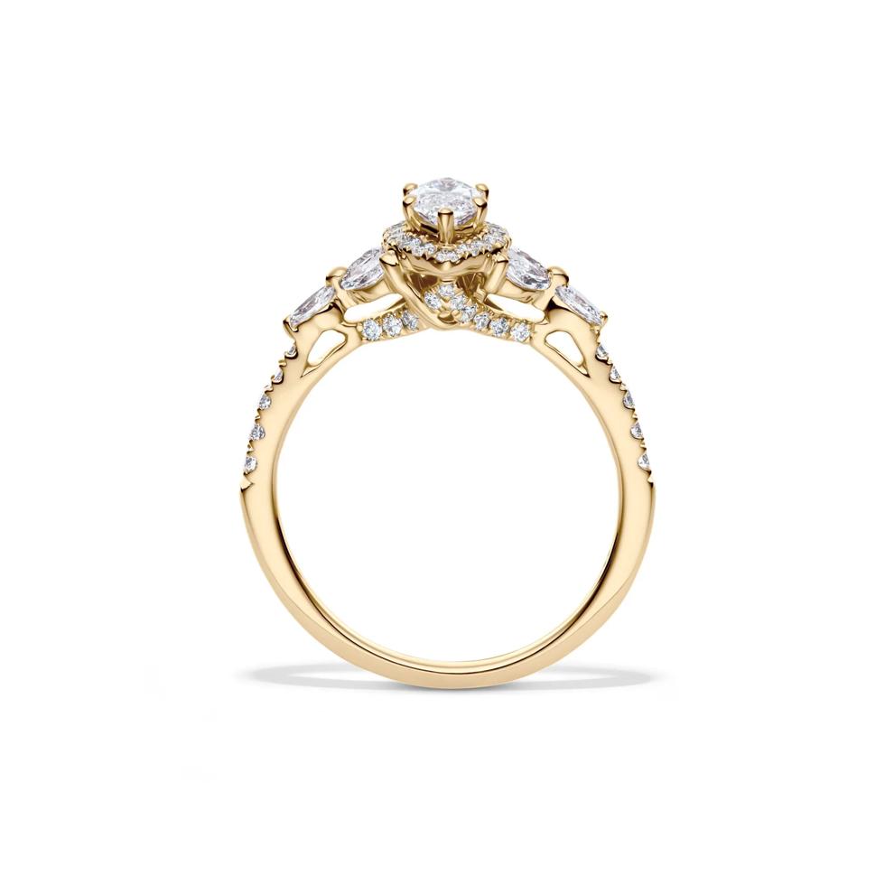 1 ct. tw. Marquise-Shaped Halo Diamond Engagement Ring in 14K Yellow Gold – Image 2 of 5