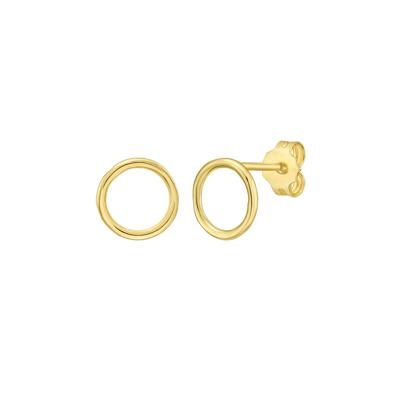 Open Circle Stud Earrings in 14K Yellow Gold