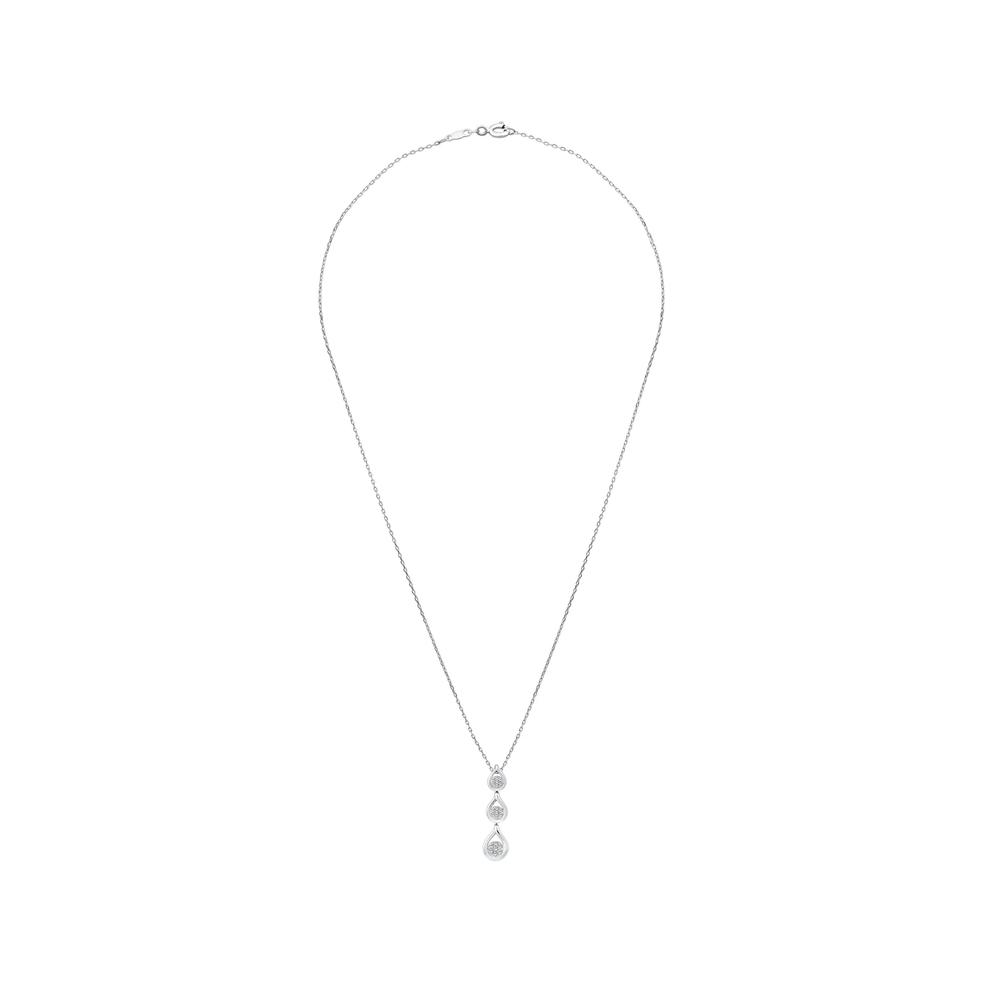 Diamond Trio Pendant Necklace in 10K White Gold (1/7 ct. tw.) – Image 3 of 4