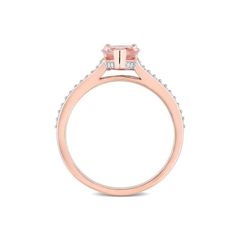 Pear-Shaped Morganite &amp; Diamond Ring in 10K Rose Gold &#40;1/8 ct. tw.&#41; – Image 2 of 5
