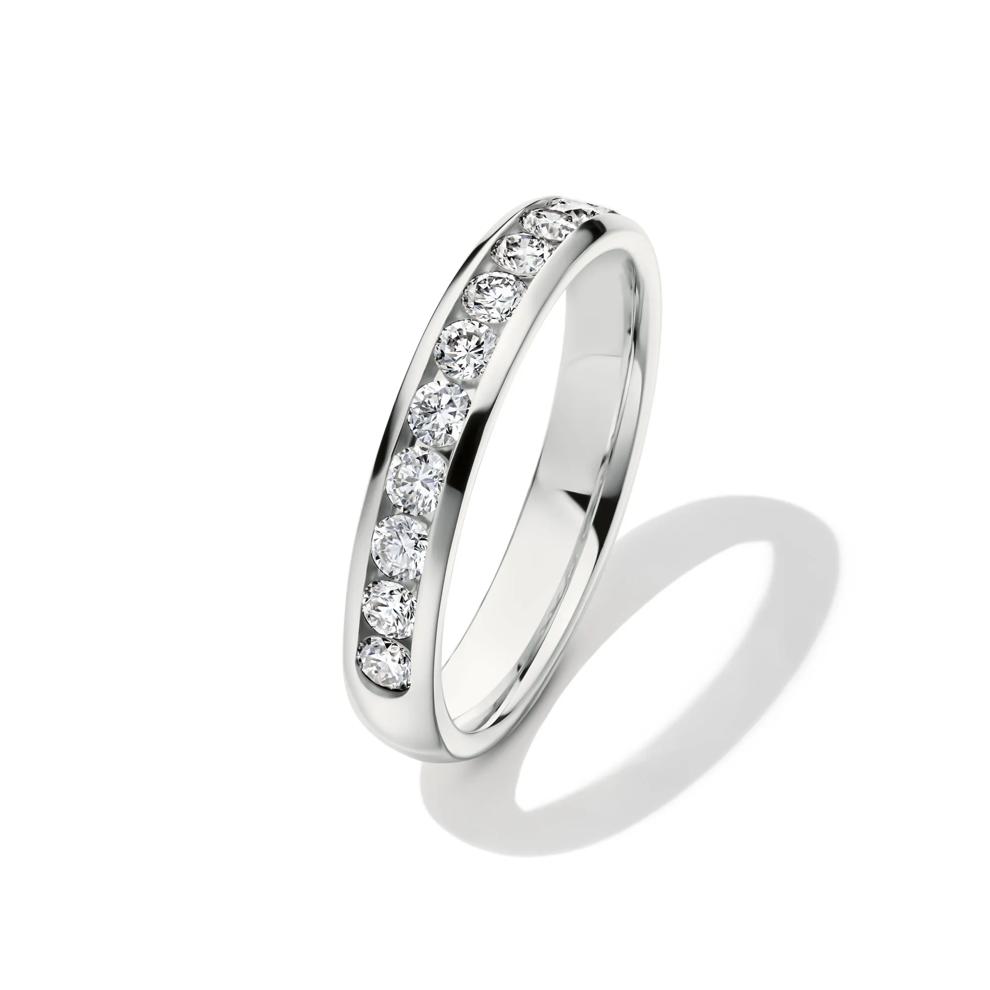 Comfort Fit Channel-Set Diamond Anniversary Band in 14K White Gold (1/2 ct. tw.) – Image 4 of 5