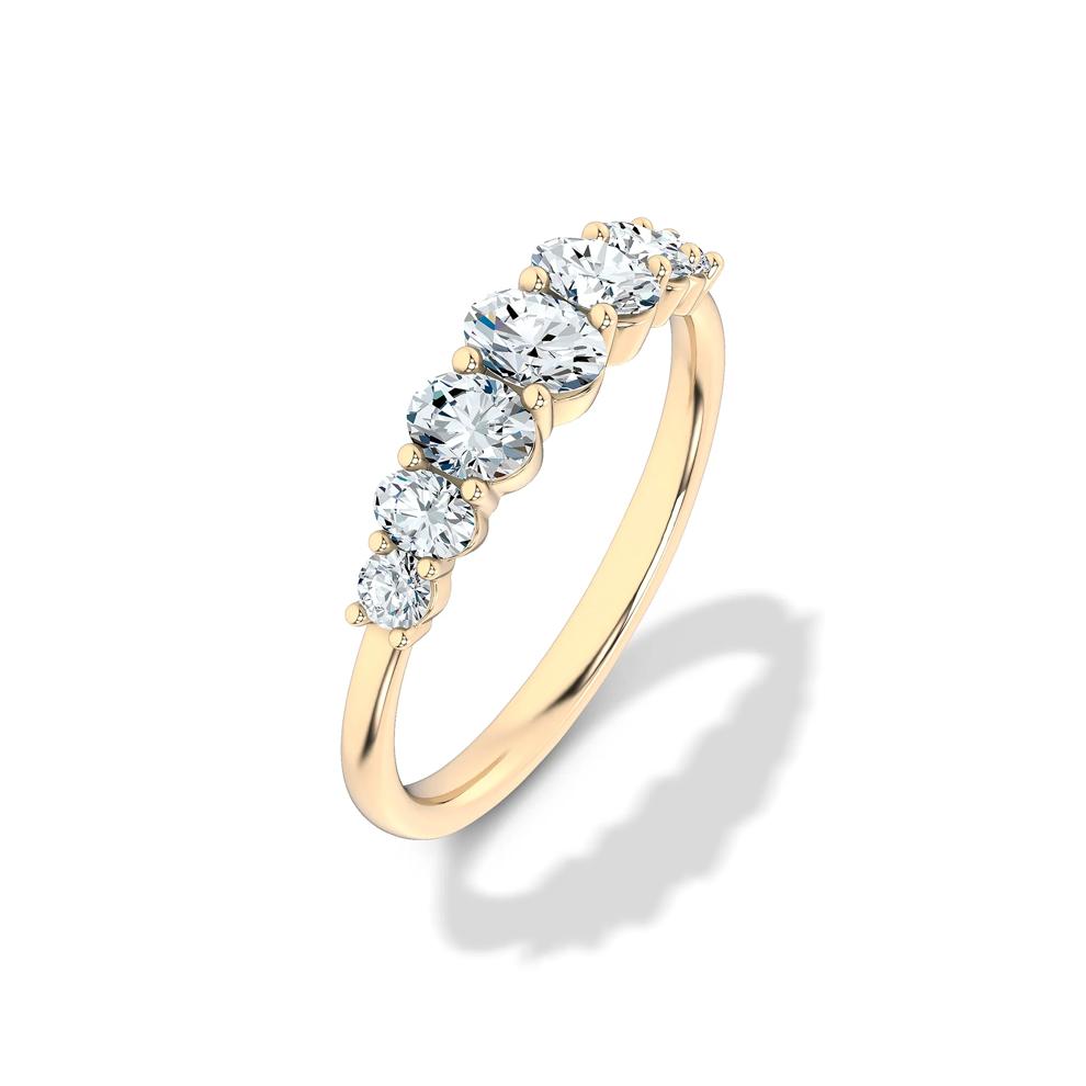 Lab Grown Diamond Graduated Seven-Stone Anniversary Band in 10K Yellow Gold (3/4 ct. tw.) – Image 4 of 4