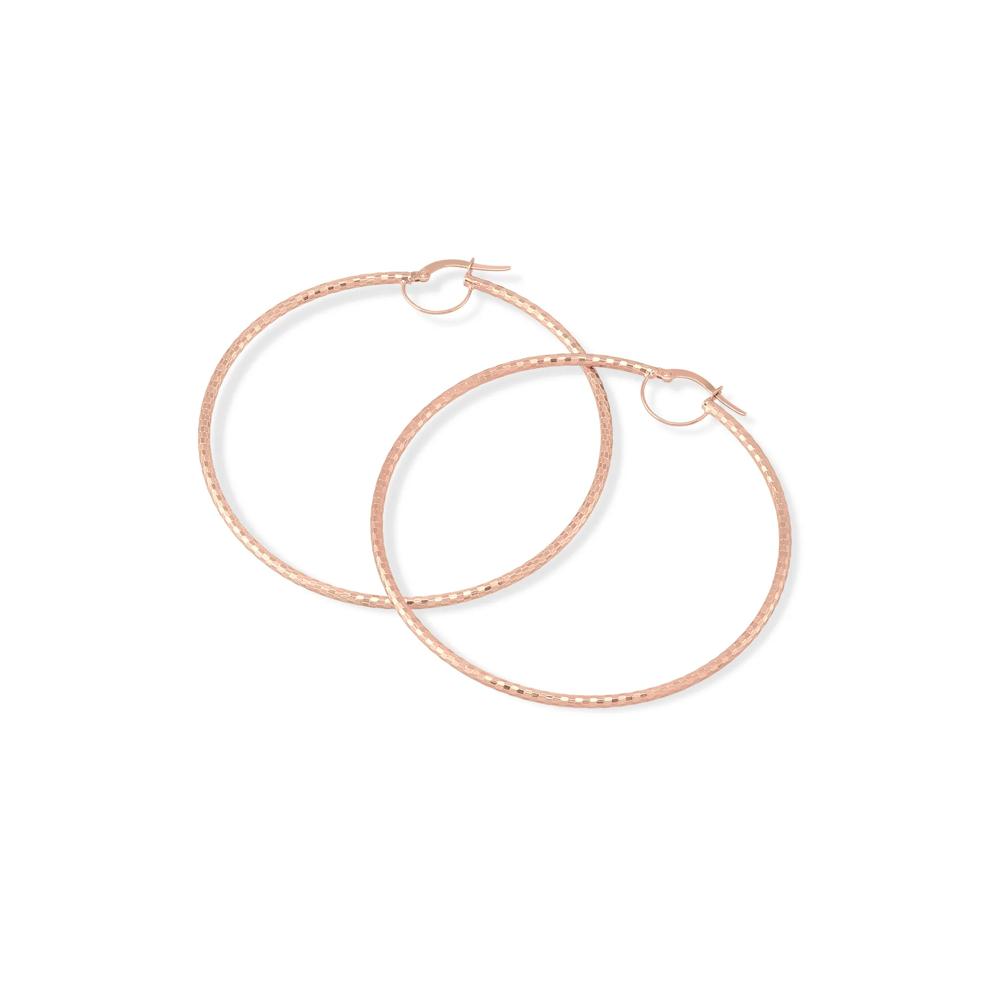 Tube Hoop Earrings in 10K Rose Gold, 64x64MM – Image 2 of 2