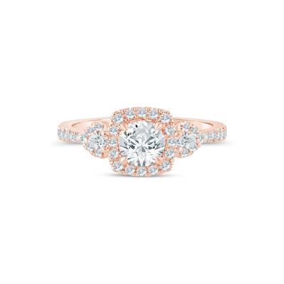 Lab Grown Diamond Round Engagement Ring in 14K Rose Gold (1 ct. tw.)