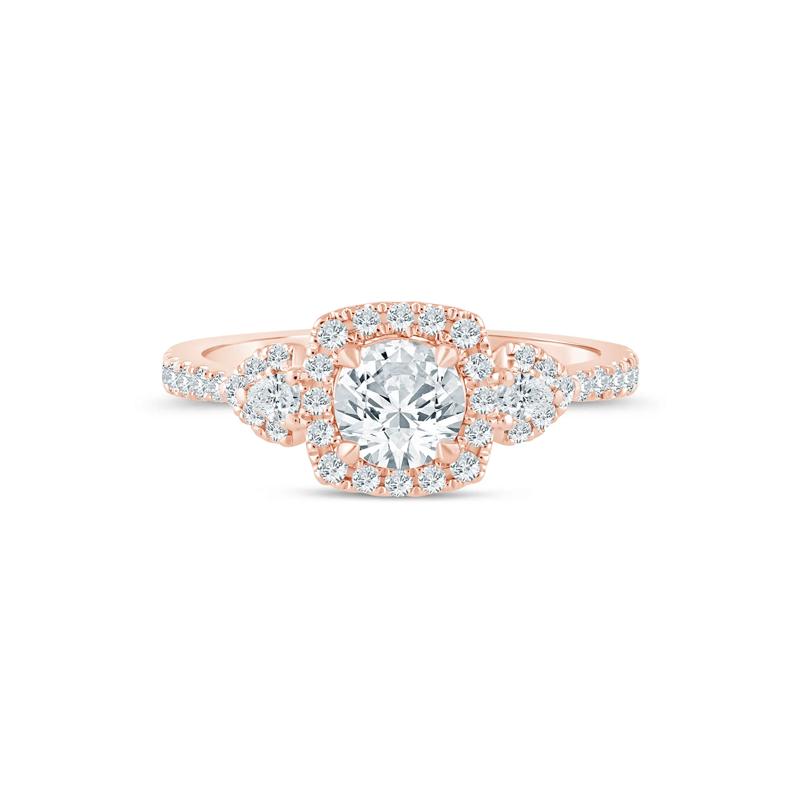 Lab Grown Diamond Round Engagement Ring in 14K Rose Gold (1 ct. tw.) – Image 1 of 3