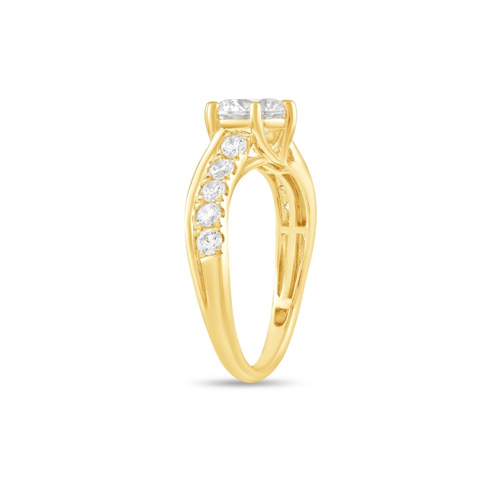 Lab Grown Diamond Round Center Engagement Ring in 10K Yellow Gold (2 ct. tw.) – Image 3 of 4