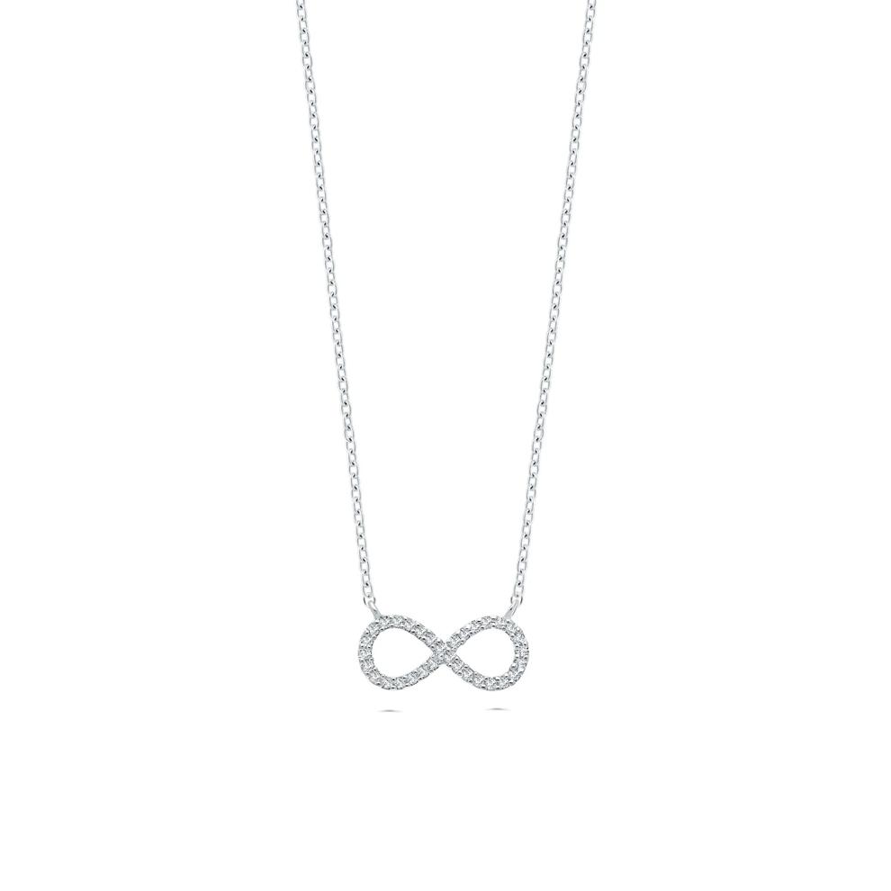 Diamond Infinity Pendant Necklace in Sterling Silver (1/10 ct. tw.) – Image 1 of 4