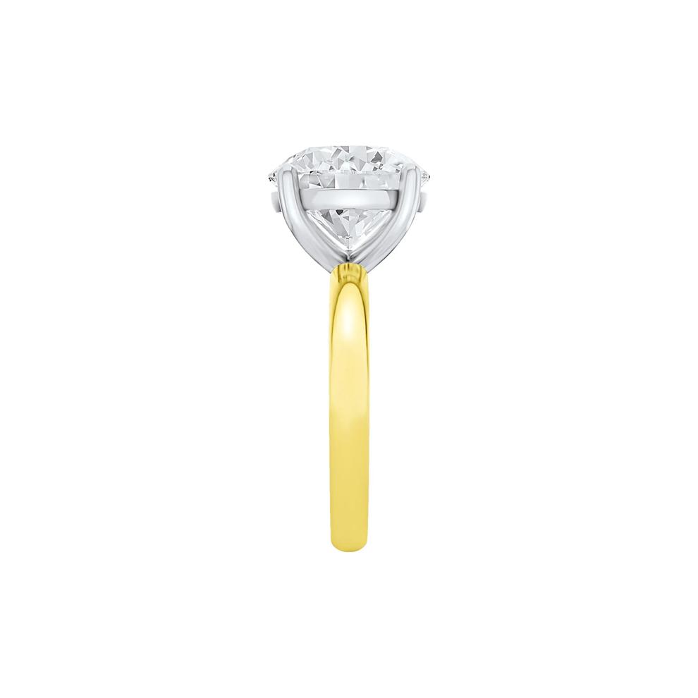 Lab Grown Diamond Round Solitaire Ring in 14K Yellow &amp; White Gold (6 ct.) – Image 3 of 4