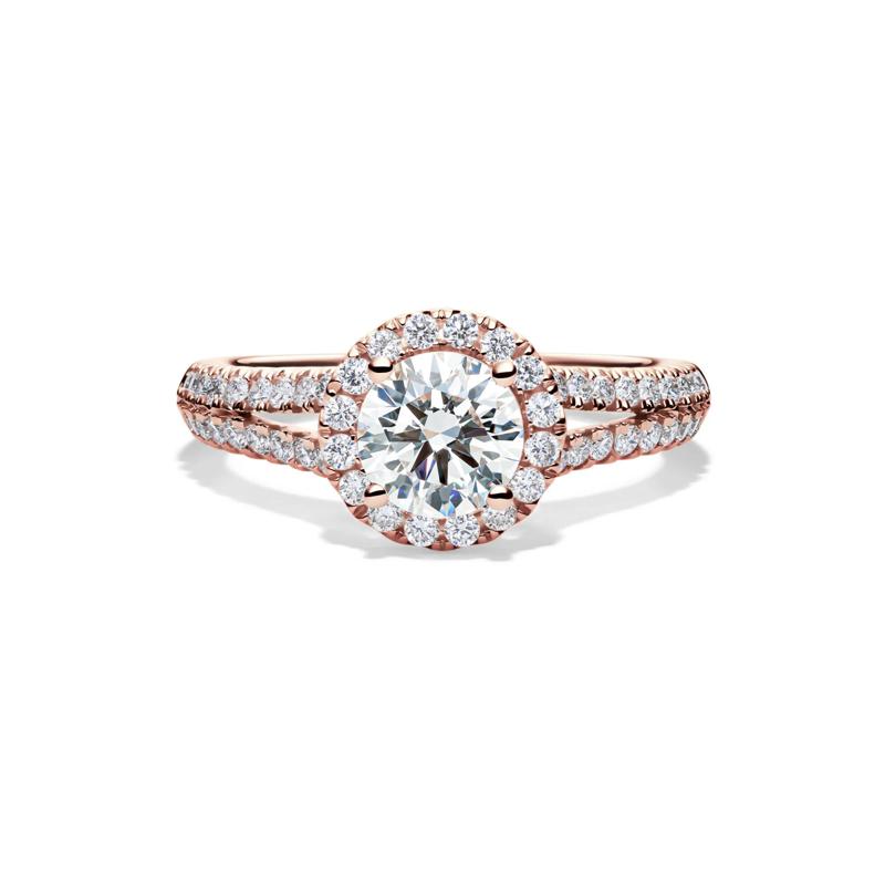 Lab Grown Diamond Halo Engagement Ring in 14K Rose Gold &#40;1 1/2 ct. tw.&#41; – Image 1 of 4