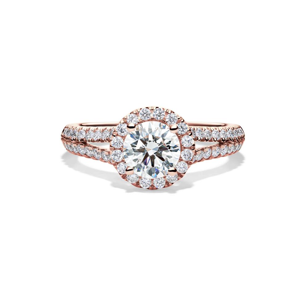 Lab Grown Diamond Halo Engagement Ring in 14K Rose Gold (1 1/2 ct. tw.) – Image 1 of 4