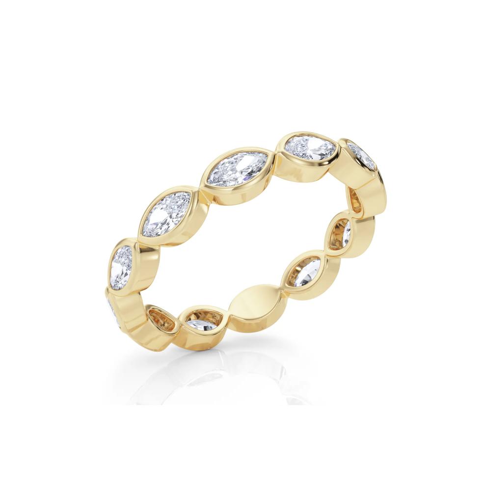 Diamond Bezel-Set Marquise True Eternity Band in 14K Yellow Gold – Image 5 of 5