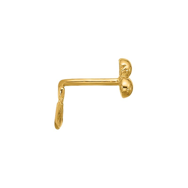 Polished Cluster Nose Ring in 14K Yellow Gold, 22 Gauge – Image 2 of 3
