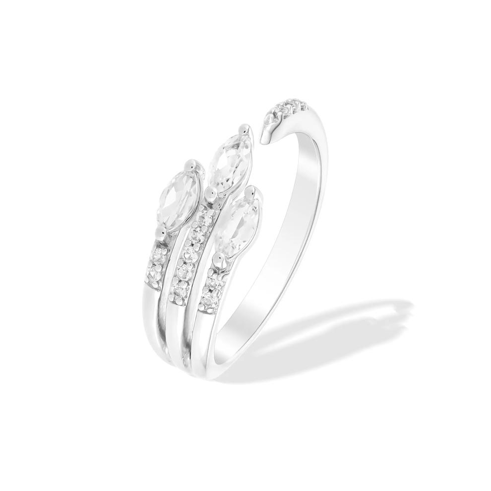 Lab-Created White Sapphire Marquise Wrap Ring in Sterling Silver – Image 4 of 4
