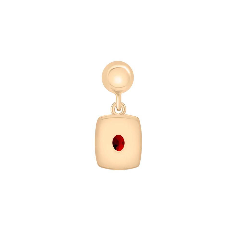 Garnet Medallion Birthstone Bead Charm in Vermeil – Image 3 of 3