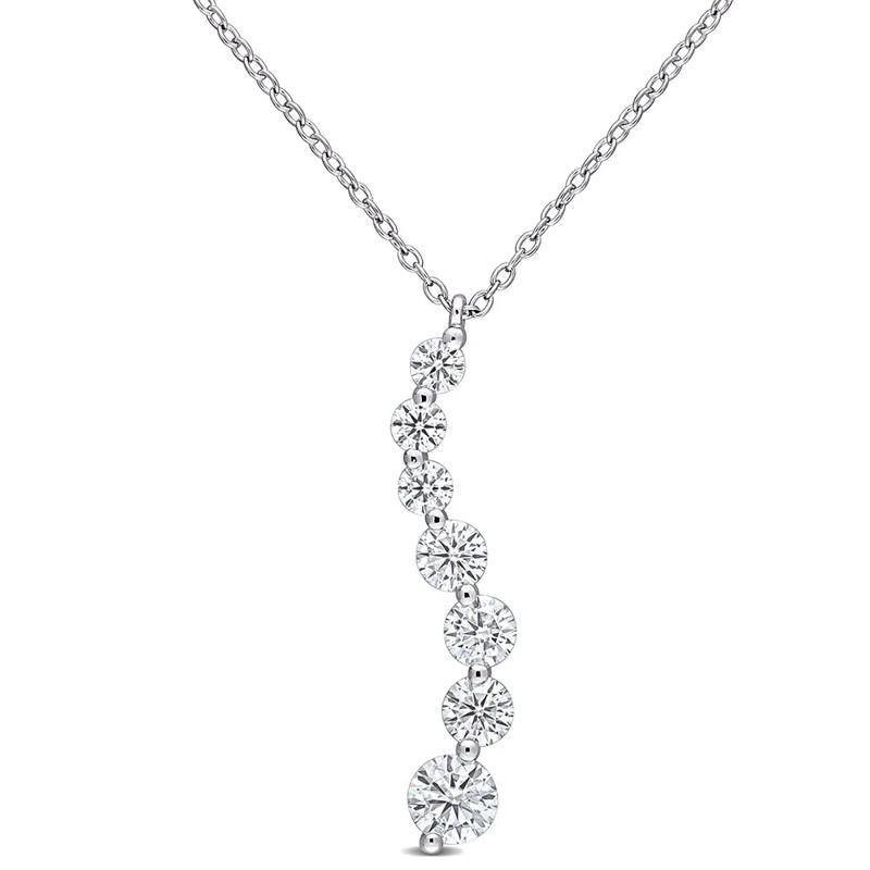 Moissanite Journey Pendant in Sterling Silver &#40;1 1/2 ct. dew&#41; – Image 1 of 3