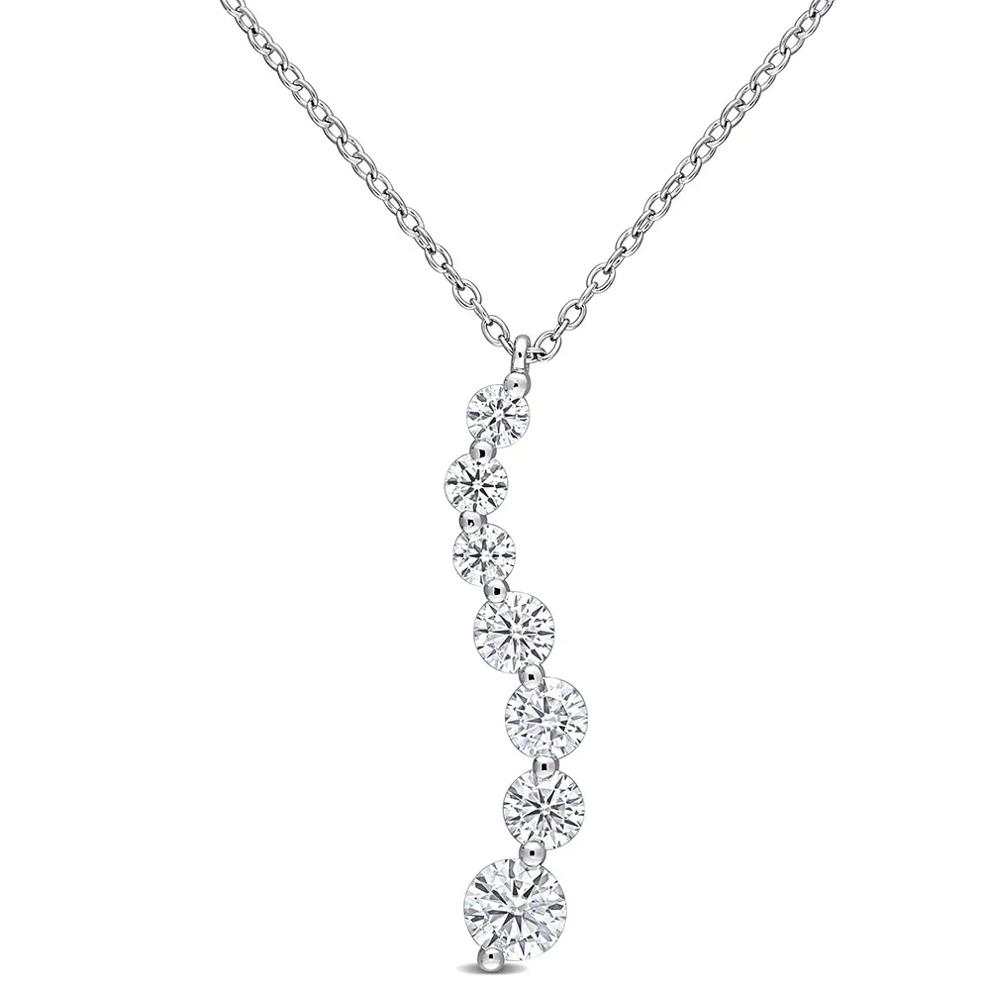 Moissanite Journey Pendant in Sterling Silver (1 1/2 ct. dew) – Image 1 of 3
