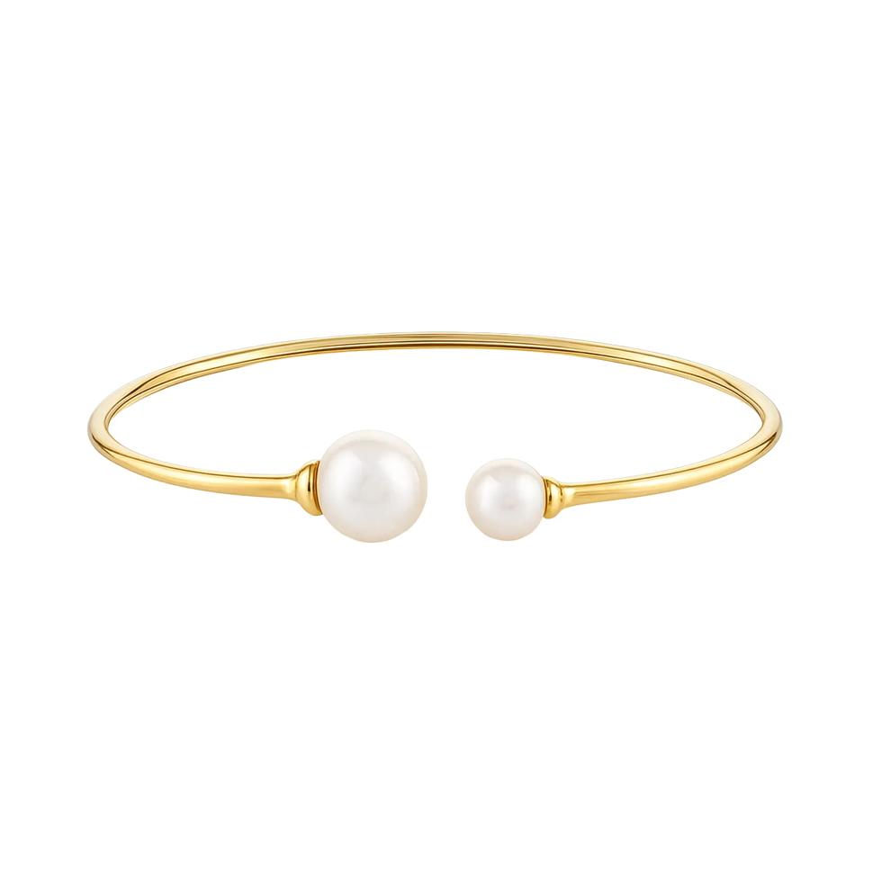 Freshwater Cultured Pearl Open Flex Bangle Bracelet in Vermeil – Image 1 of 2