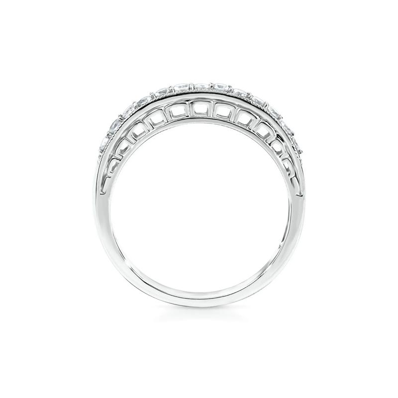 Lab Created White Sapphire Stack Ring in Sterling Silver – Image 2 of 2