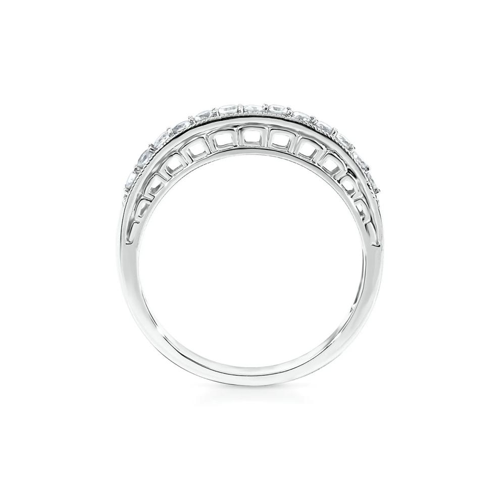 Lab Created White Sapphire Stack Ring in Sterling Silver – Image 2 of 2