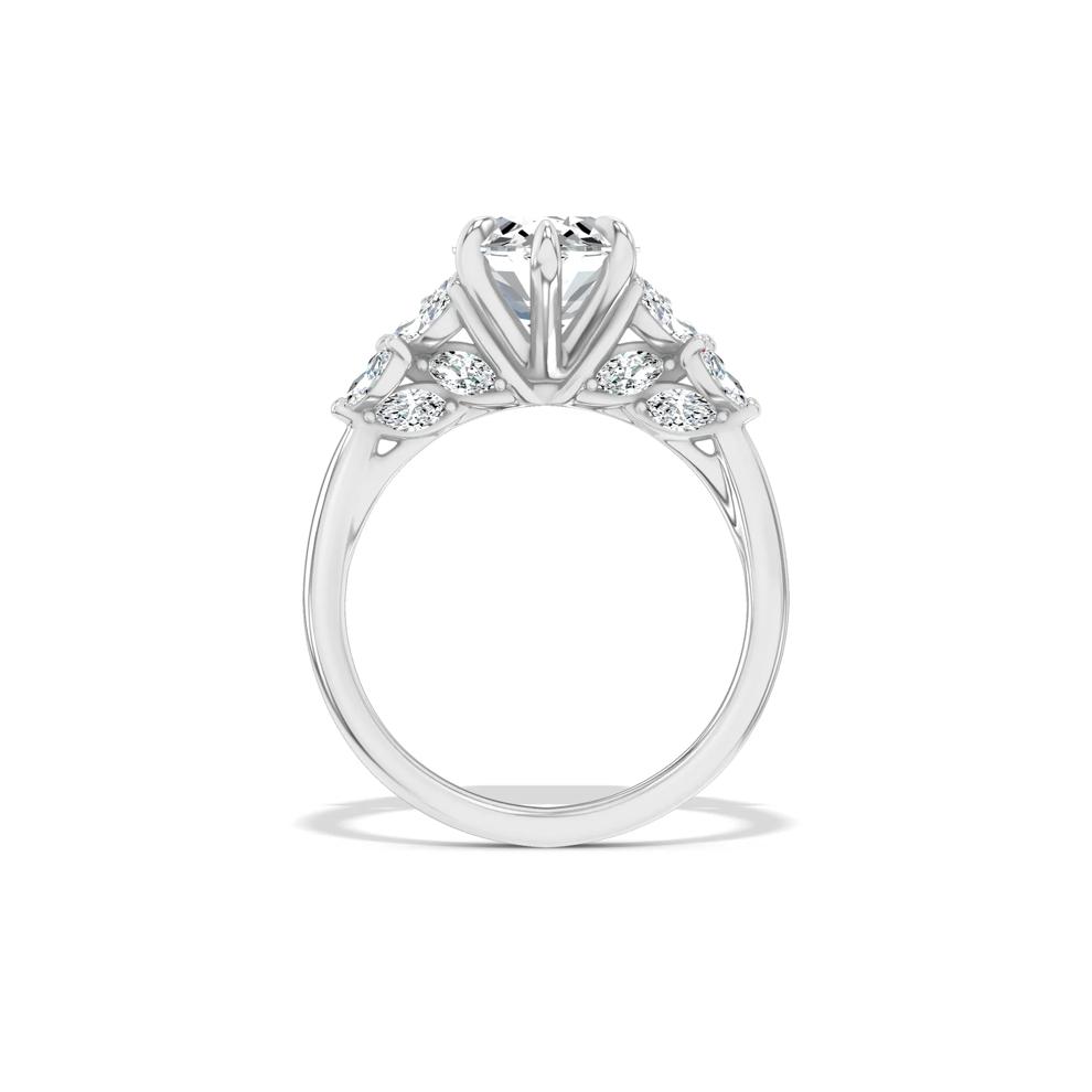 Lab Grown Diamond Marquise Center Engagement Ring in 14K White Gold (3 3/4 ct. tw.) – Image 2 of 4
