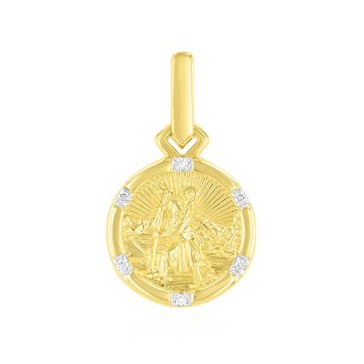 Men's Diamond Accent Saint Christopher Charm in Vermeil