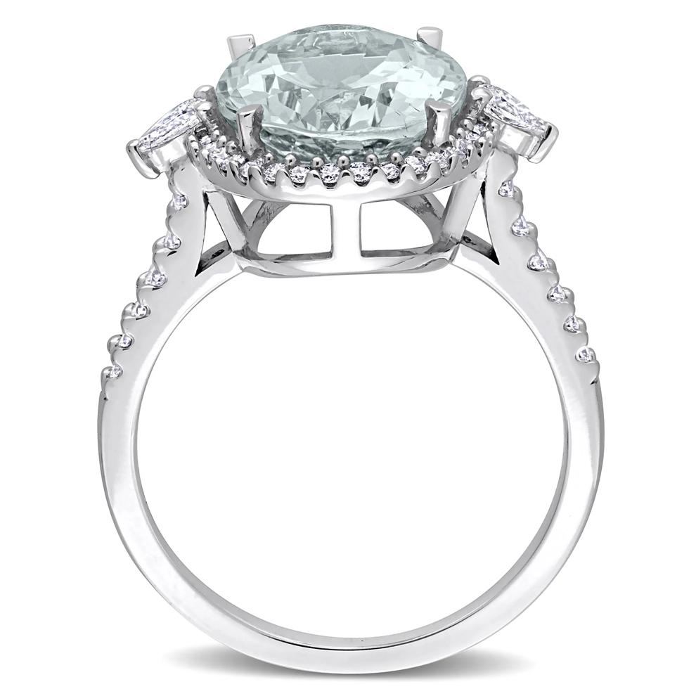 Aquamarine and Diamond Ring in 14K White Gold (1/2 ct. tw.) – Image 2 of 7