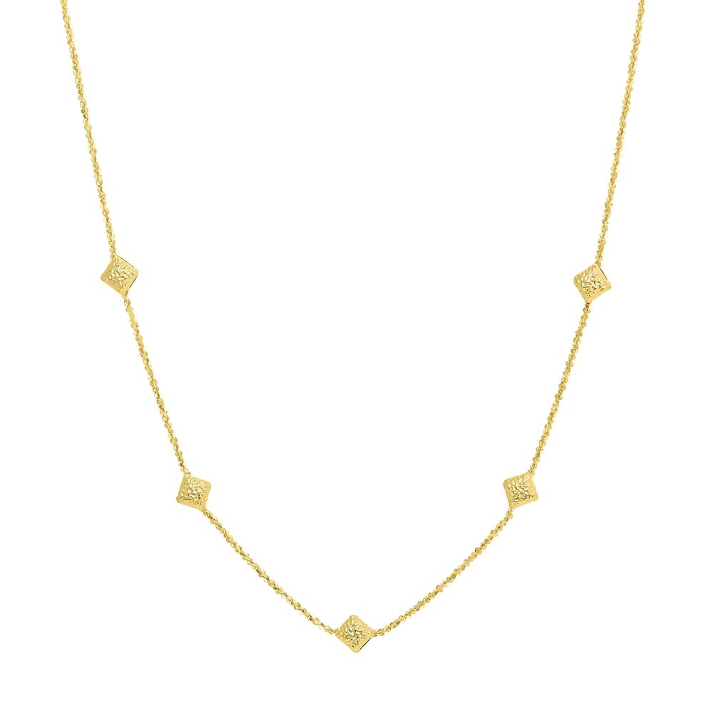 Diamond-Cut Station Necklace in 14K Yellow Gold – Image 1 of 4