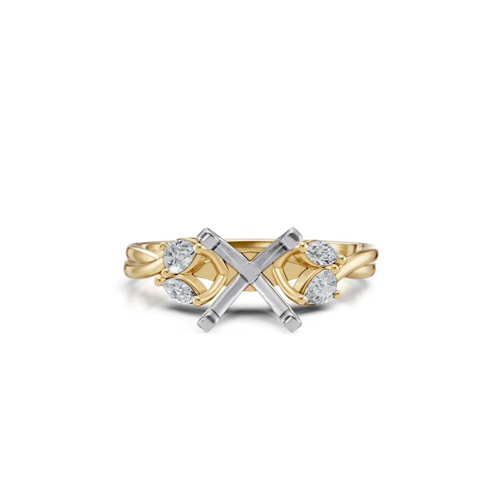 Twist Semi-Mount Engagement Ring in 14K Yellow and White Gold (1/5 ct. tw.) (Setting Only) – Image 1 of 6