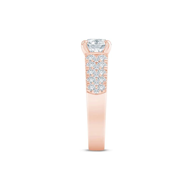 Lab Grown Diamond Double-Row Semi-Mount Ring in 14K Rose Gold &#40;1 ct. tw.&#41; – Image 5 of 6