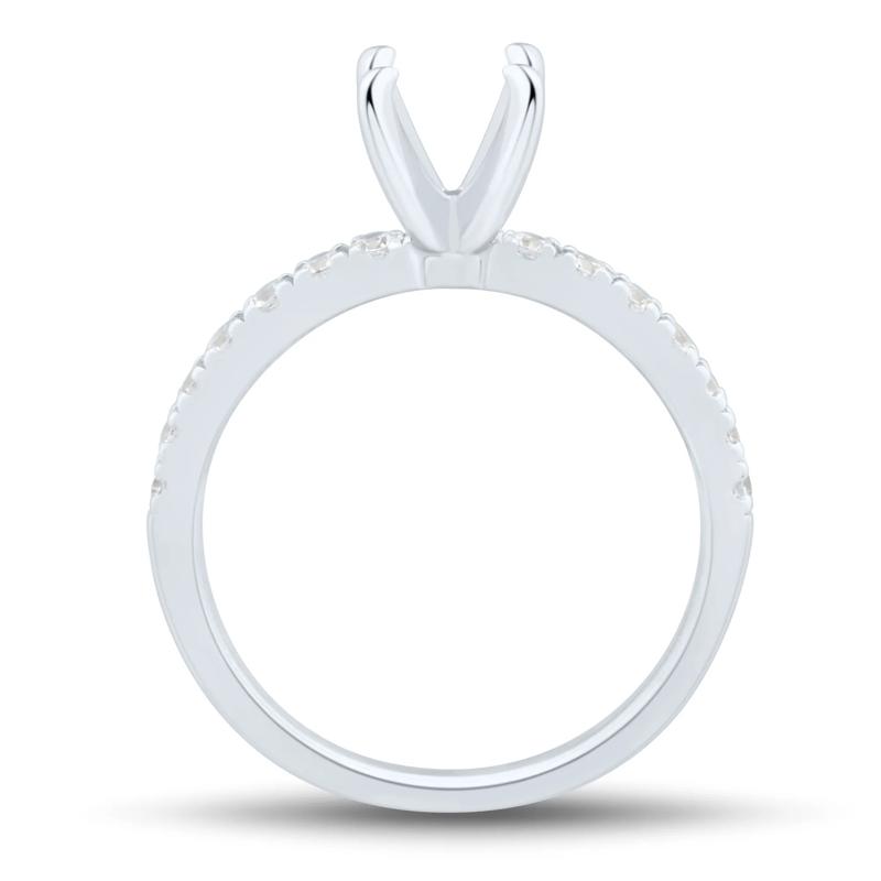 1/2 ct. tw. Brilliant-Cut Diamond Semi-Mount Engagement Ring in 14k White Gold &#40;Setting Only&#41; – Image 5 of 8