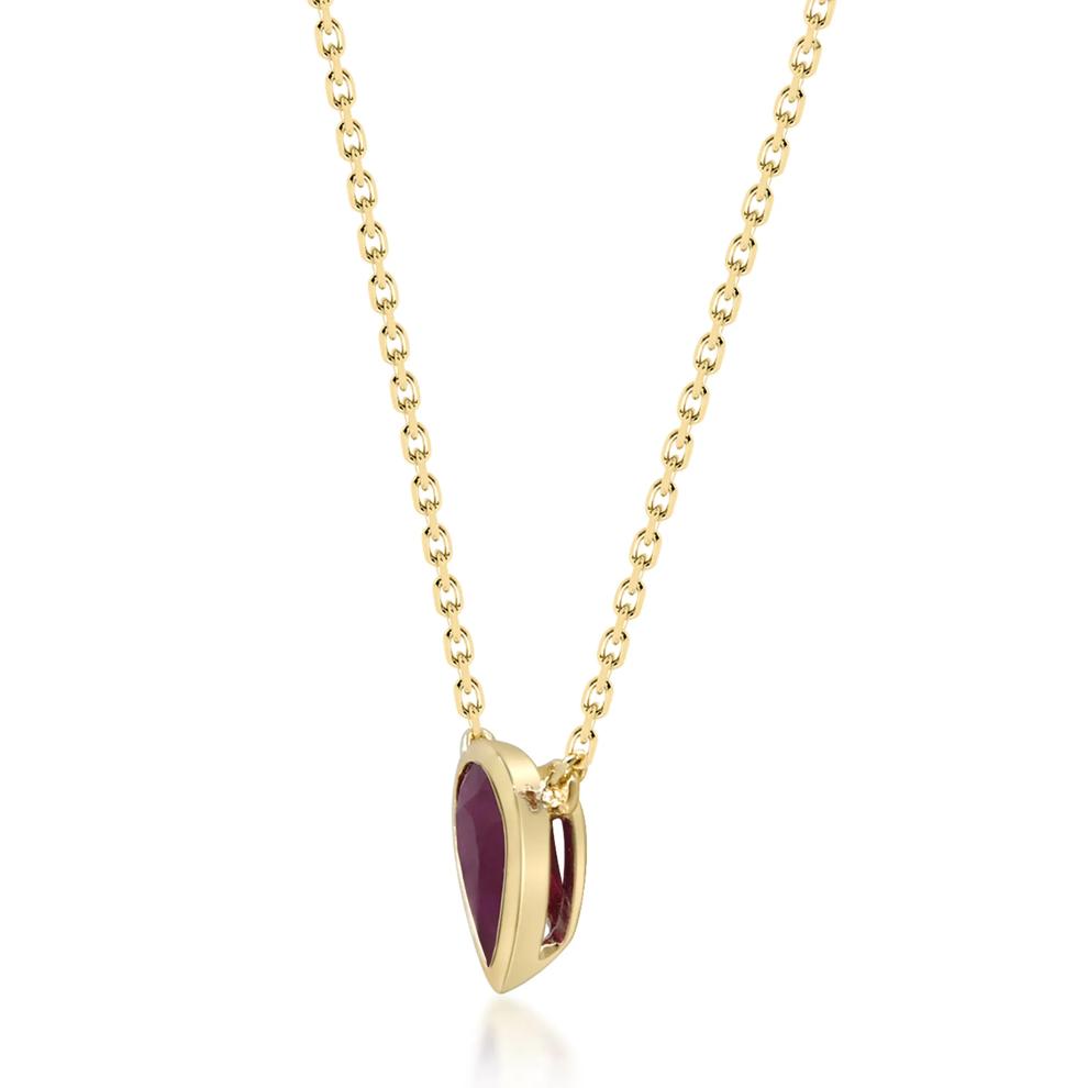 Ruby and Diamond Accent Necklace in 10K Yellow Gold – Image 3 of 3