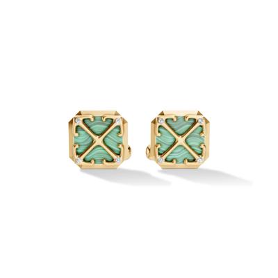 Men's Gemstone & Lab Grown Diamond Accent Arrow Design Cufflinks in 18K Gold Vermeil