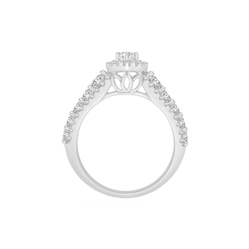 Lab Grown Diamond Marquise-Cut Halo Engagement Ring in 14K White Gold &#40;1 1/2 ct. tw.&#41; – Image 2 of 4