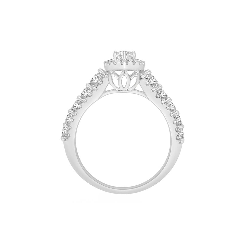 Lab Grown Diamond Marquise-Cut Halo Engagement Ring in 14K White Gold (1 1/2 ct. tw.) – Image 2 of 4