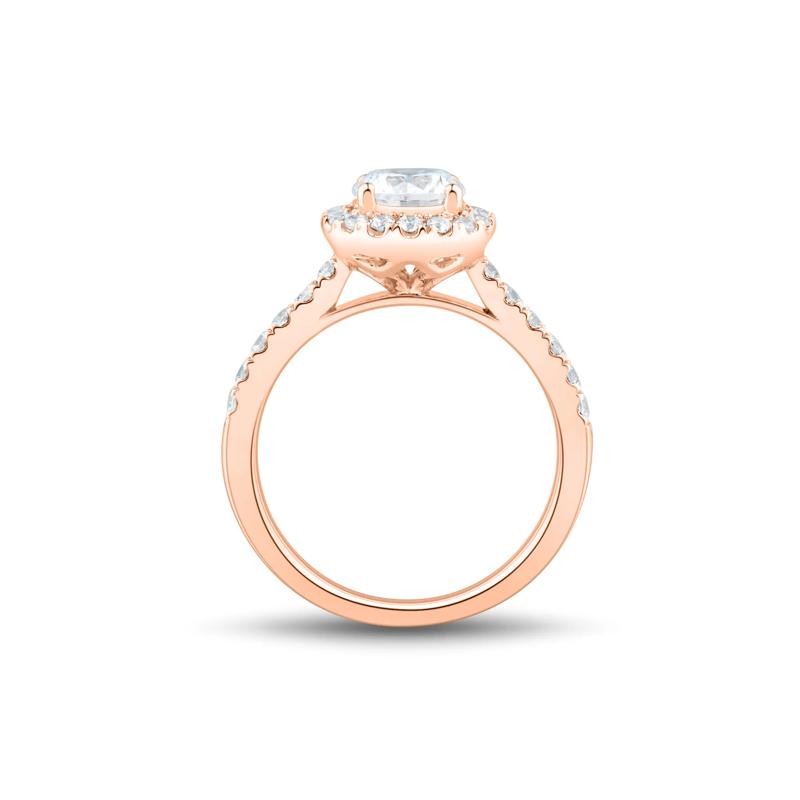 Lab Grown Diamond Round Halo Engagement Ring in 14K Rose Gold &#40;1 1/2 ct. tw.&#41; – Image 2 of 3