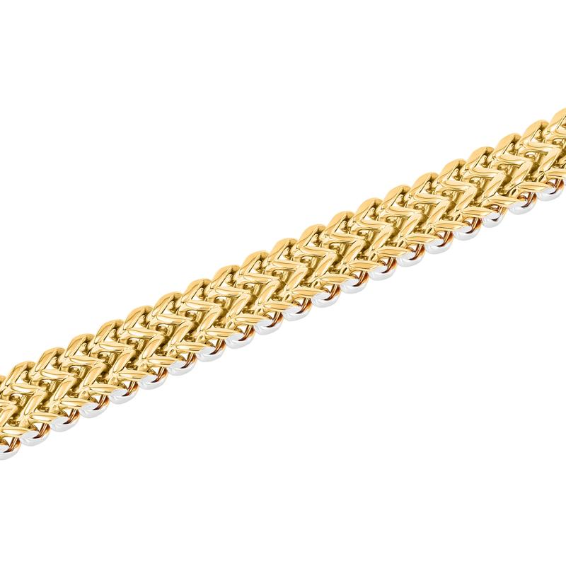 Double Franco Link Bracelet in Yellow Ion-Plated Stainless Steel, 12mm, 8.5&quot; – Image 2 of 3
