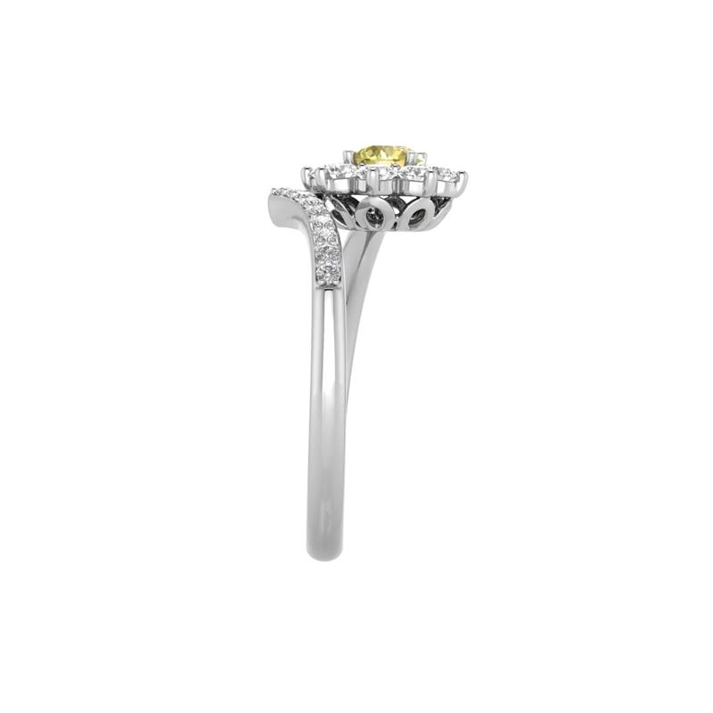 Lab Grown Yellow Diamond Starburst Ring in 14K White Gold &#40;3/4 ct. tw.&#41; – Image 3 of 3