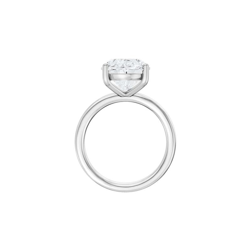 Lab Grown Diamond Oval Solitaire Ring in 14K White Gold &#40;5 ct.&#41; – Image 2 of 4