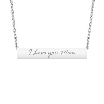 Personalized Handwriting Bar Necklace, 44MM