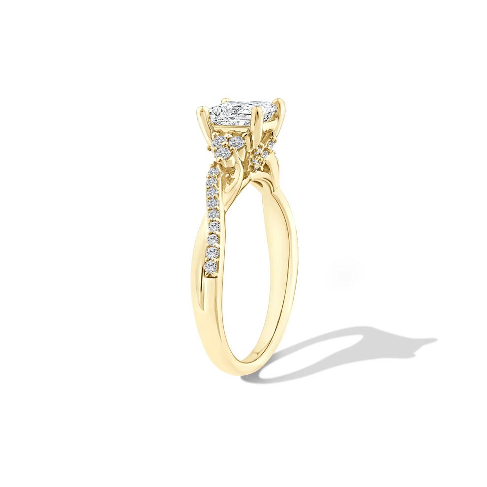 Lab Grown Diamond Princess-Cut Center Engagement Ring in 10K Yellow Gold (1 1/4 ct. tw.) – Image 3 of 4