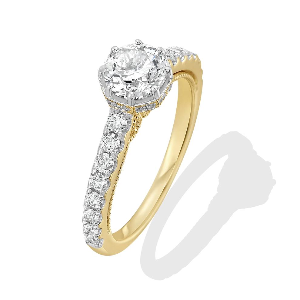 Diamond Round Engagement Ring in 14K Yellow Gold (1 1/2 ct. tw.) – Image 4 of 4