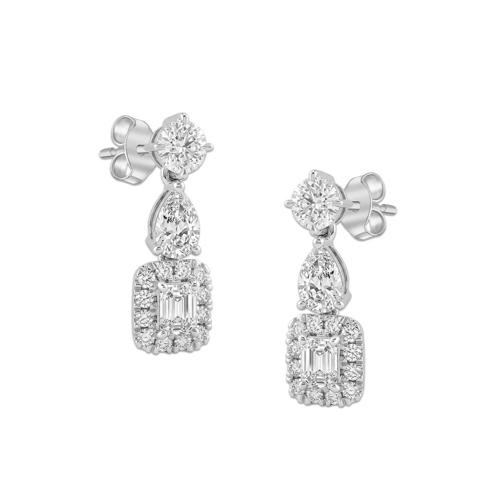 Lab Grown Diamond Drop Earrings in 14K White Gold (2 ct. tw.) – Image 1 of 2