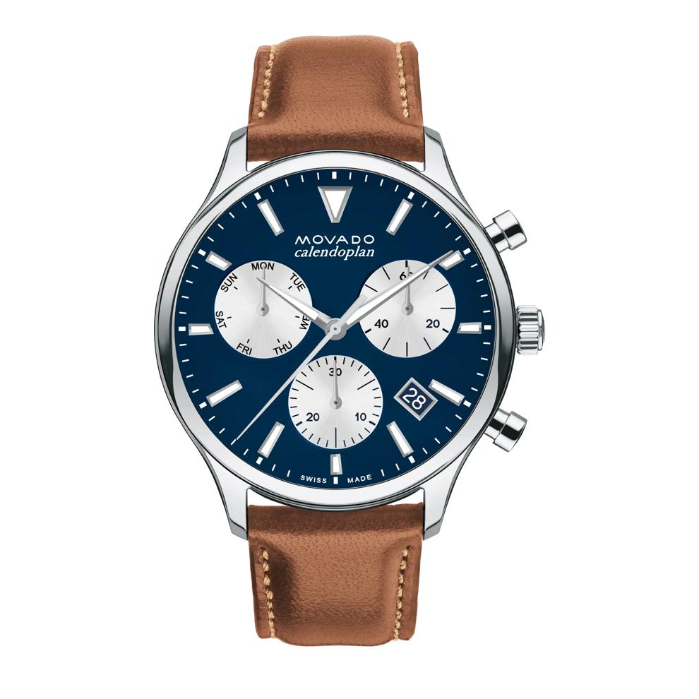 Men&rsquo;s Heritage Watch in Stainless Steel and Brown Leather. – Image 1 of 3