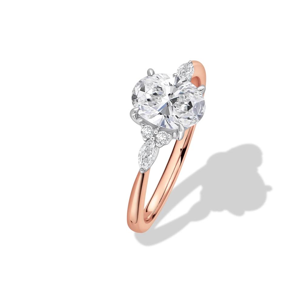 Lab Grown Diamond Oval Engagement Ring in 14K Rose and White Gold (1 ct. tw.) – Image 4 of 4