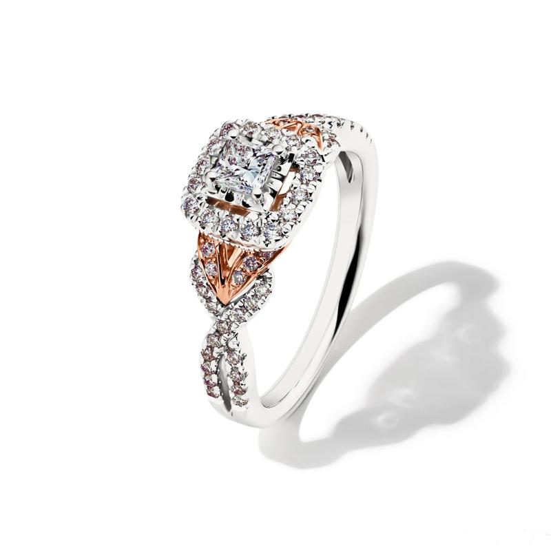 5/8 ct. tw. Diamond Engagement Ring in 14K White &amp; Rose Gold – Image 3 of 5