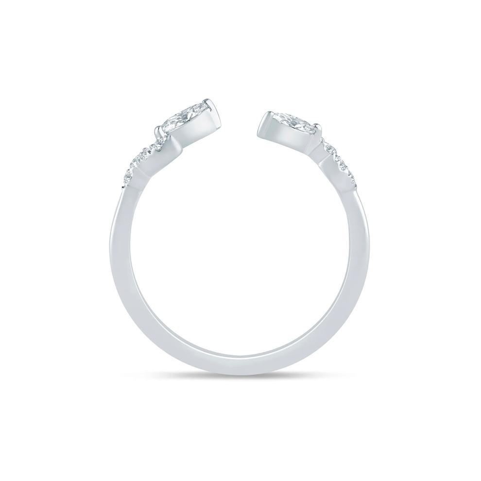 Lab Grown Diamond Floral Open Anniversary Band in 14K White Gold (1/5 ct. tw.) – Image 2 of 3