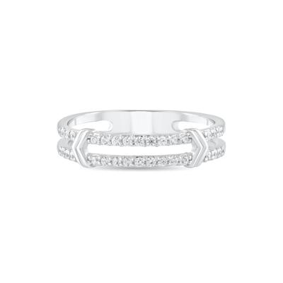 Diamond Double Row Ring in Sterling Silver (1/5 ct. tw.)