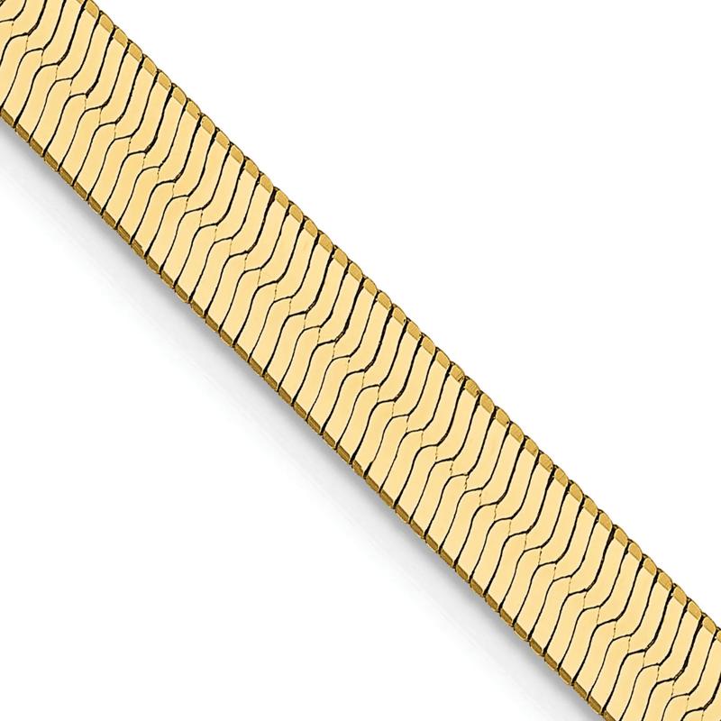 Herringbone Chain in 14K Yellow Gold, 4MM, 24&rdquo; – Image 2 of 3