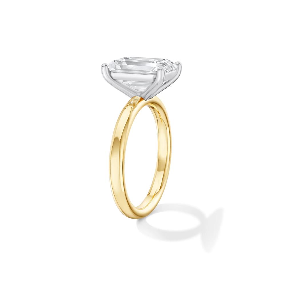 Lab Grown Diamond Emerald-Cut Solitaire Ring in 14K Yellow &amp; White Gold (4 ct.) – Image 4 of 4